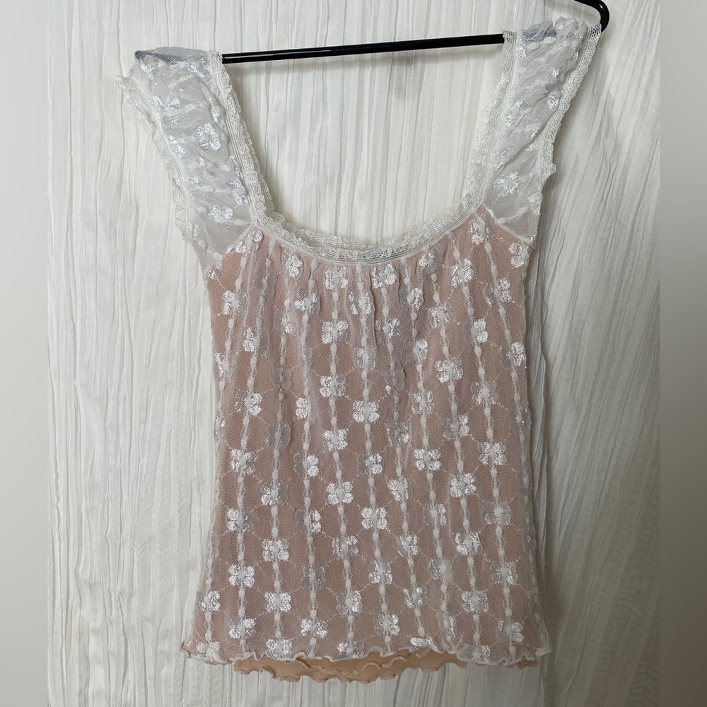 Bebe - vintage y2k - lace top - s